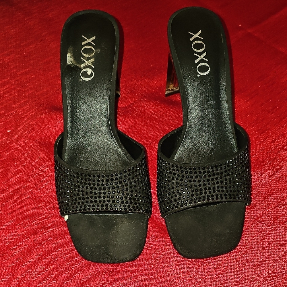 XOXO Black Studded MulesXOXO, Black, Studded, Mules, Glam, Party, Wedding, Dance